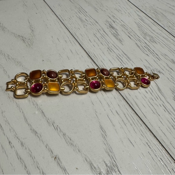 Monet Gold and Red Bracelet - Picture 1 of 7